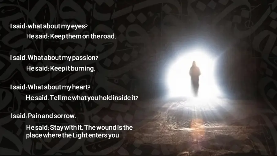 Rumi poems - the wound is where