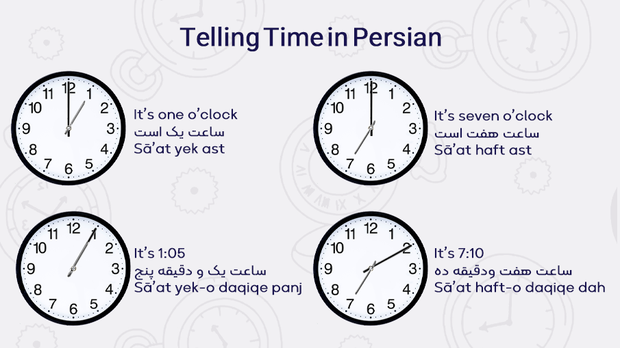 telling time in persian