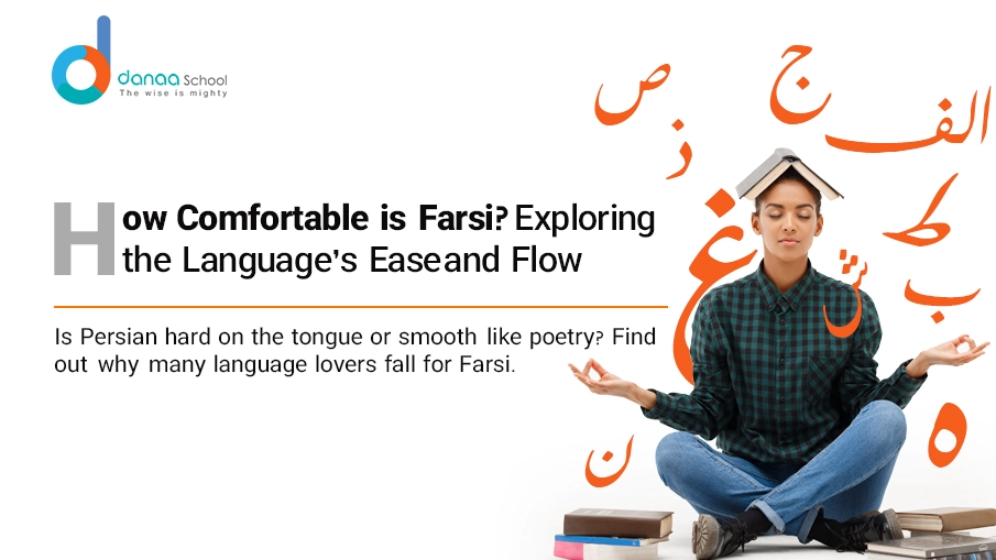 Comfort level of Farsi language learning for English, Hindi, and Arabic speakers.